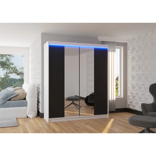 Tolóajtós szekrény tükörrel és LED világítással BALANCE 180