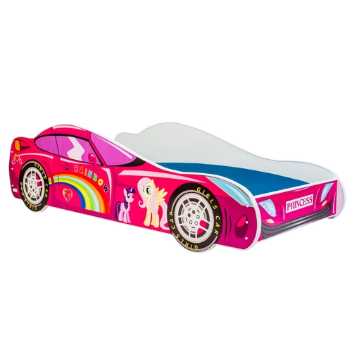 Rózsaszín CAR PINK matracos ágy