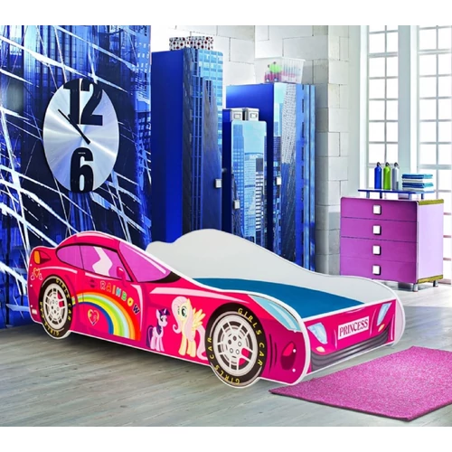 CAR PINK matraccal 160x80 ágy