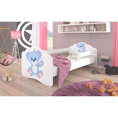Ágy matraccal és korláttal CASIMO BLUE BEAR 160x80
