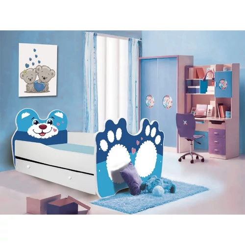 Ágy matraccal és fiókkal BEAR BLUE 140x70