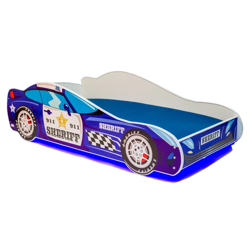 Kék LED SHERIFF matracos ágy