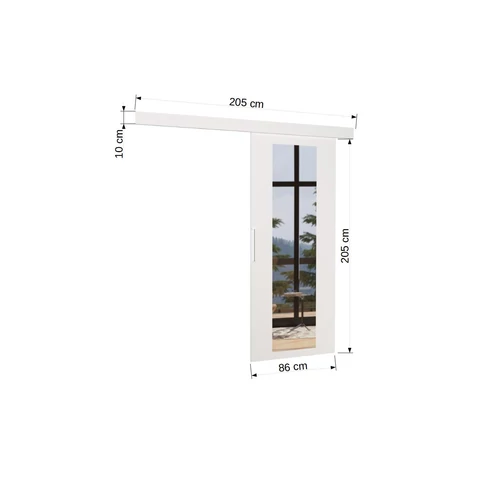 Modern designú fekete tolóajtó a kertbe.