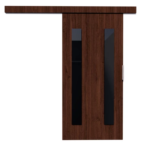 Fali tolóajtó HERS 96 wenge-ben és fekete Lacobel felüppel