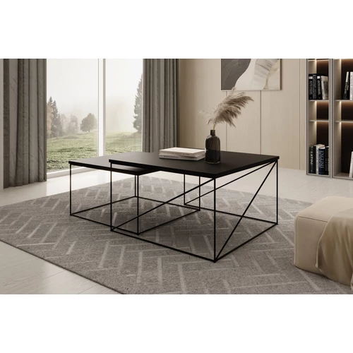Elegáns fekete dohányzóasztal 2 in 1 designnal