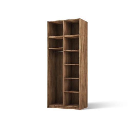 Bregma II felső szekrényelemmel gardróbszekrény, Artisan (100x250)-AG, arany fogantyú