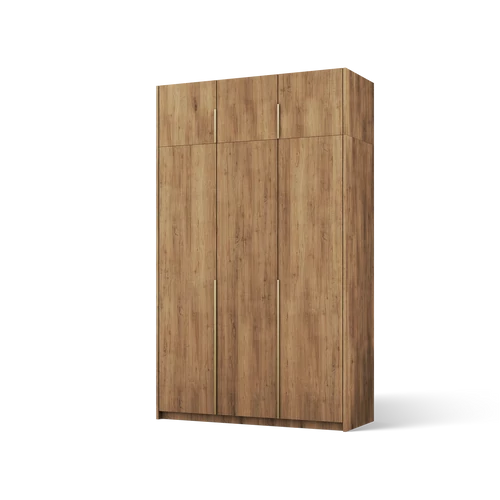 Bregma III gardróbszekrény felső résszel, Artisan (148x250)-AG, arany fogantyú