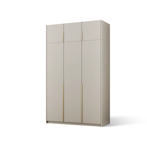 Bregma III gardróbszekrény felső résszel, Kasmír (148x250)-KG, arany fogantyú