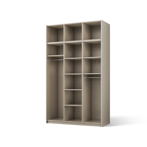 Bregma III gardróbszekrény felső résszel, Kasmír (148x250)-KG, arany fogantyú