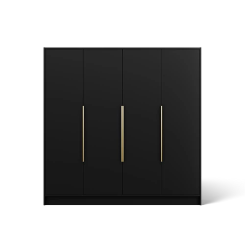 Palladio 200 nyílóajtós gardróbszekrény, Fekete (200x200)