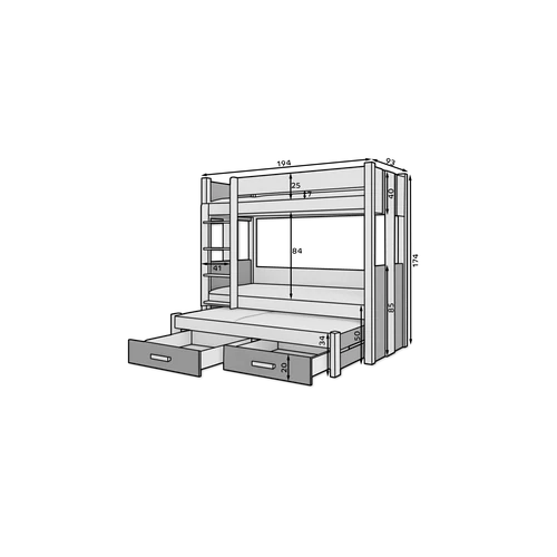 Modern ARTEMA emeletes ágy 180x80 cm méretben