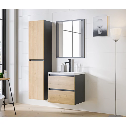 Mosdó alá szekrény Monako Grey Oak, 60 cm