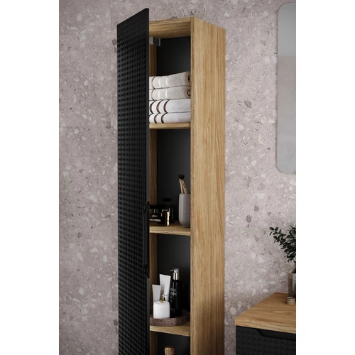 Magas szekrény Luxor Black, 35 cm