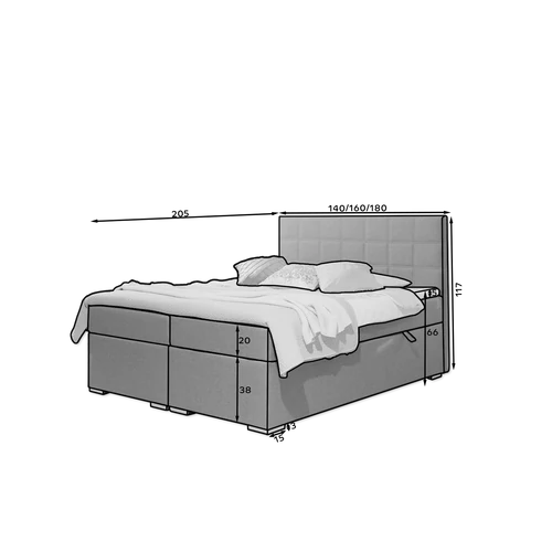 Lila Alice boxspring ágy 160x200