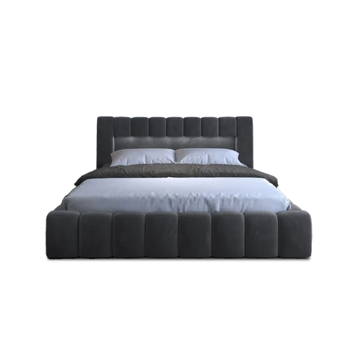 Szép és kényelmes szürke ágy