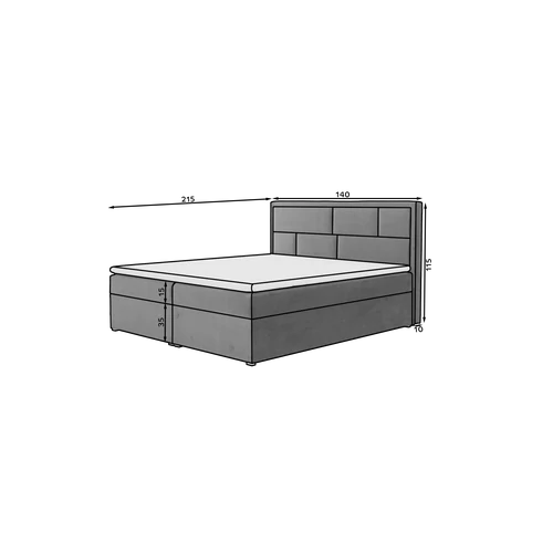 Meron 140x200 boxspring ágy szürke színben