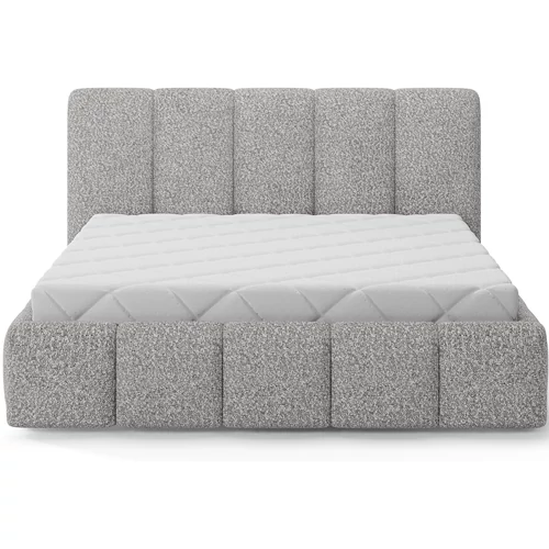 Edvige kárpitozott ágy fakerettel, standard emelős ágyneműtartóval 140x200
