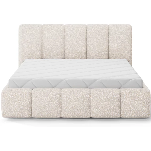 Edvige kárpitozott ágy fakerettel, standard emelős ágyneműtartóval 140x200