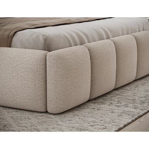 Edvige kárpitozott ágy fakerettel, standard emelős ágyneműtartóval 180x200