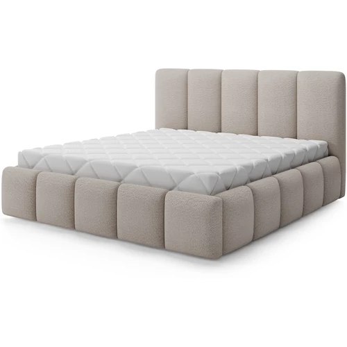 Edvige kárpitozott ágy fakerettel, standard emelős ágyneműtartóval 180x200