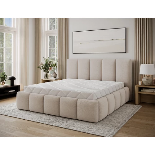 Edvige kárpitozott ágy fakerettel, standard emelős ágyneműtartóval 180x200