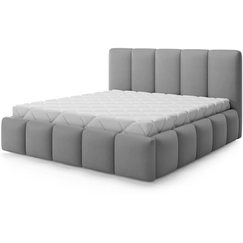 Edvige kárpitozott ágy fakerettel, gázteleszkópos ágyneműtartóval 180x200