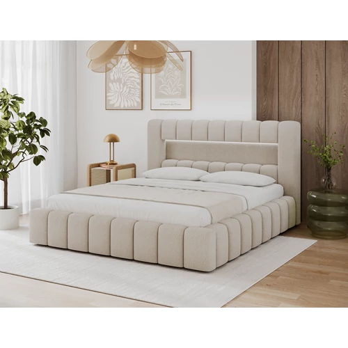 Lamica 180x200 franciaágy, faváz / emelőmechanizmus, Bézs, Royal 18