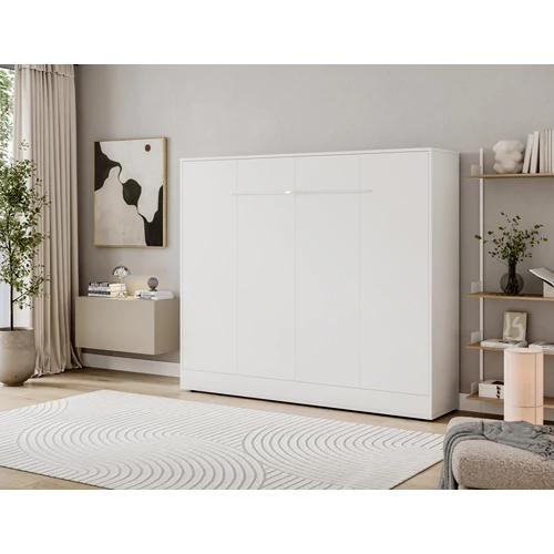 Devesto vízszintes falba hajtható ágy 140 cm, Fehér, LED
