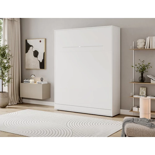 Devesto függőleges falba hajtható ágy 160 cm, Fehér, LED