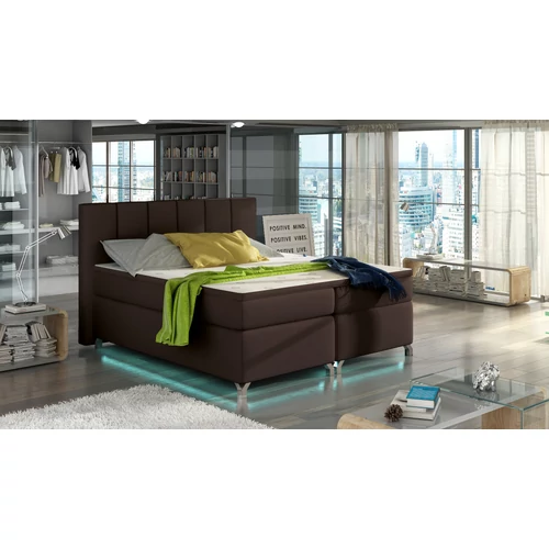 Basilio 160X200, Ledes Boxspring ágy, Barna, Lágy 66