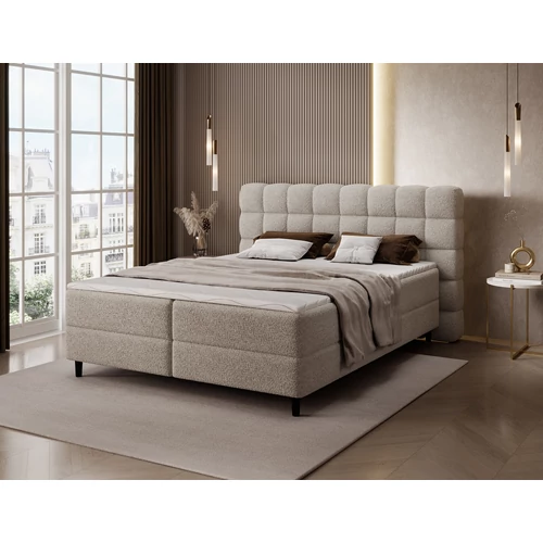 Bézi színű boxspring ágy  kényelmes alszikhely