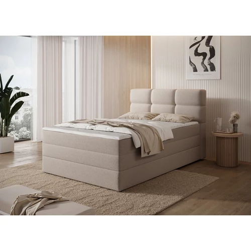 Elegáns bézs boxspring ágy