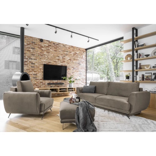 Megis 3f, 1f, pouf lounge ülőgarnitúra szett, világosbarna