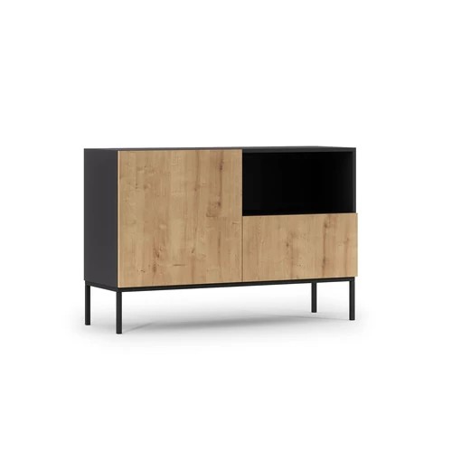 Lanzzi 120 komód fekete matt, artisan oak komód, fekete