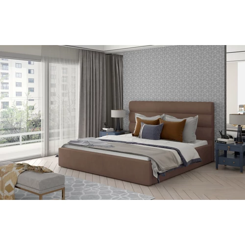 Karamell 160x200 fa keretes ágy  világosbarna