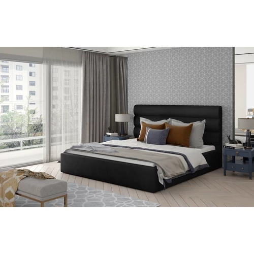 Karamell 160x200 fa keretes ágy  fekete