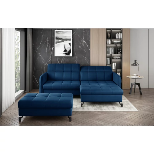 Sarok lorelle + pouf lounge ülőgarnitúra szett, sötétkék