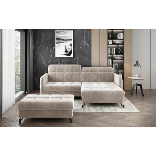 Sarok lorelle + pouf lounge ülőgarnitúra szett, bézs