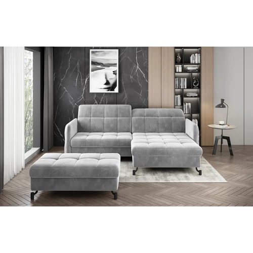 Sarok lorelle + pouf lounge ülőgarnitúra szett, szürke