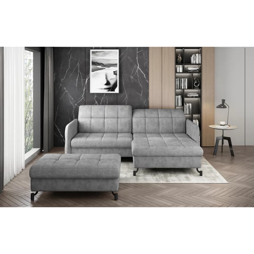 Sarok lorelle + pouf lounge ülőgarnitúra szett, szürke