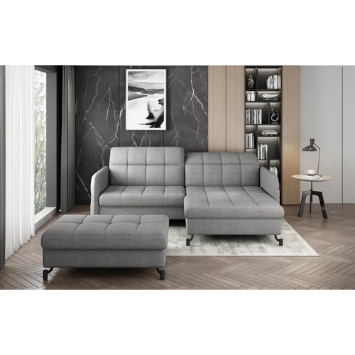 Sarok lorelle + pouf lounge ülőgarnitúra szett, szürke