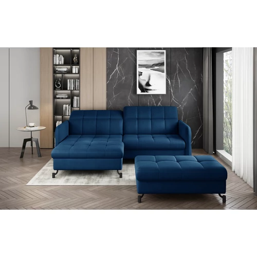 Sarok lorelle + pouf lounge ülőgarnitúra szett, sötétkék