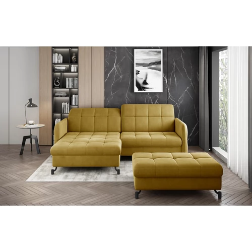 Sarok lorelle + pouf lounge ülőgarnitúra szett, sárga