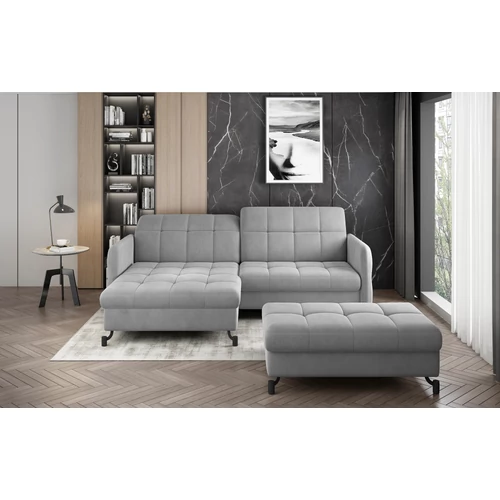 Sarok lorelle + pouf lounge ülőgarnitúra szett, szürke