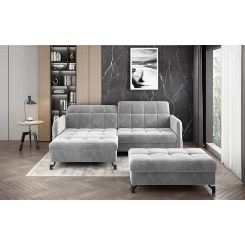 Sarok lorelle + pouf lounge ülőgarnitúra szett, szürke