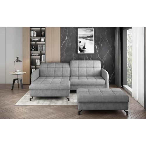 Sarok lorelle + pouf lounge ülőgarnitúra szett, szürke