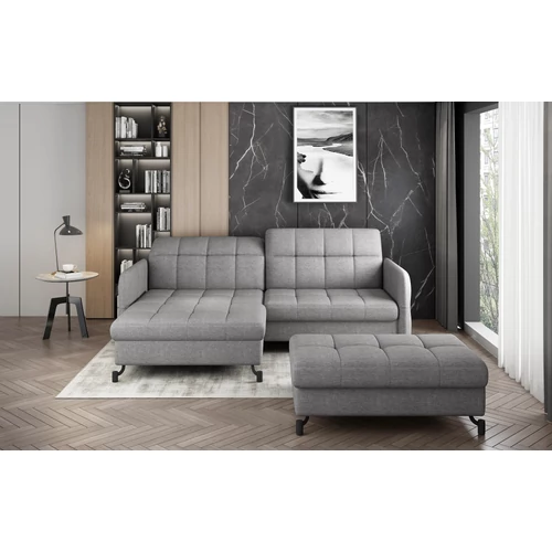 Sarok lorelle + pouf lounge ülőgarnitúra szett, szürke