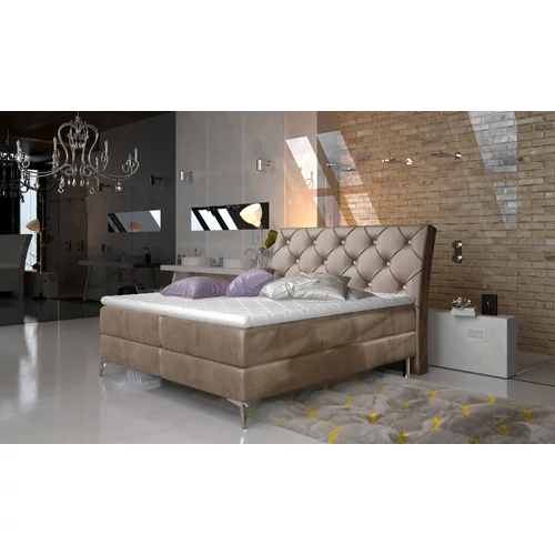 Adel 140x200 boxspring ágy  barna