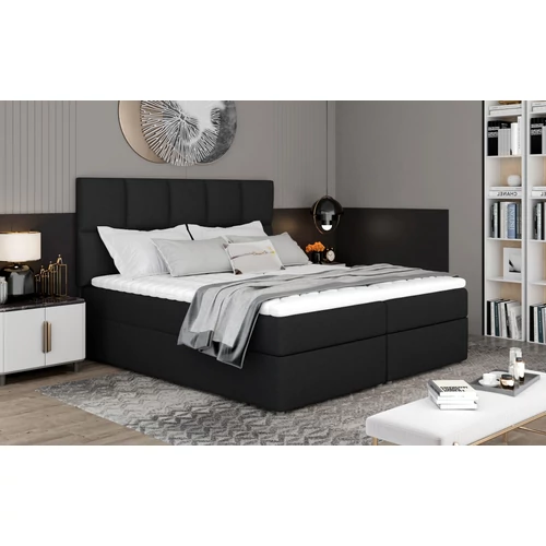 Fényes 145x210 boxspring ágy  fekete