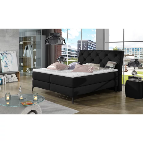 Laosz 140x200 boxspring ágy  fekete